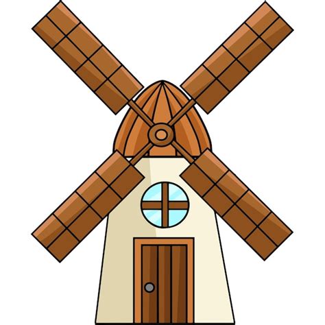 Premium Vector Windmill House Cartoon Colored Clipart