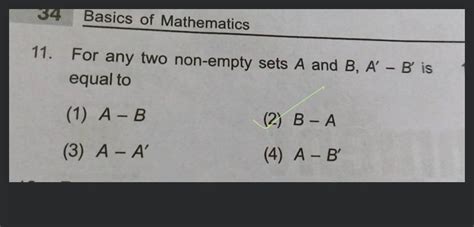 Basics Of Mathematics For Any Two Non Empty Sets A And B Ab Is Equ