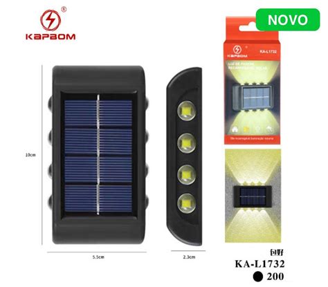 Luz De Parede Recarregavel Solar Led Luiz Eletronicos