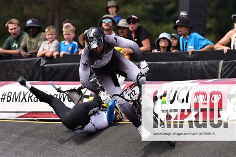 Uci Bmx Racing World Cup Round Clerte Eddy Fra Crashes Behind