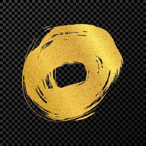 Premium Vector Gold Grunge Brush Strokes In Circle Form