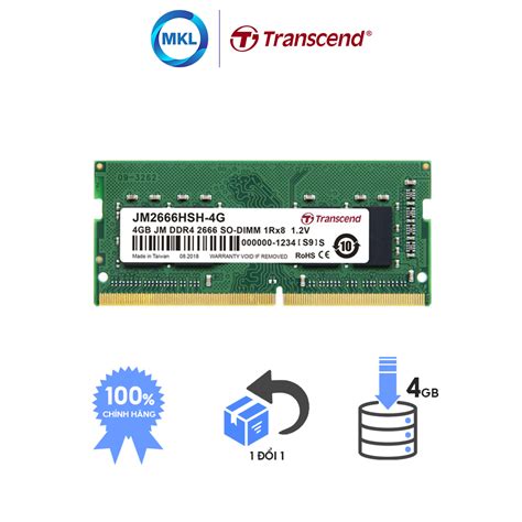 Ram Laptop Transcend JetRam DDR4 4GB 2666Mhz SO DIMM chính hãng Yêu