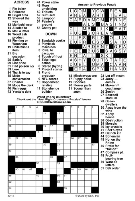 Printable Universal Crossword Puzzle Today - Uu Quotes To Print ...