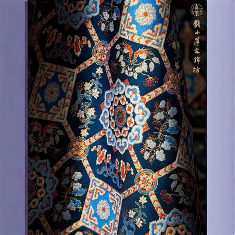 钱小萍宋锦面料 织金·仙草宝花纹锦 非遗新中式国风旗袍马甲布料 阿里巴巴