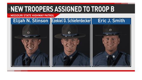 New Missouri State Highway Patrol Troopers Assigned To Troop B