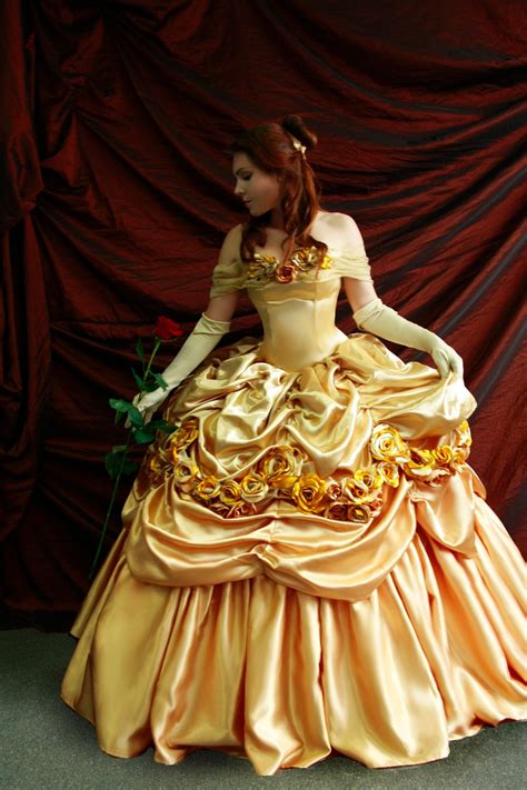 Belles Gold Dress Costume Adult Belle Cosplay Costume Belle Etsy