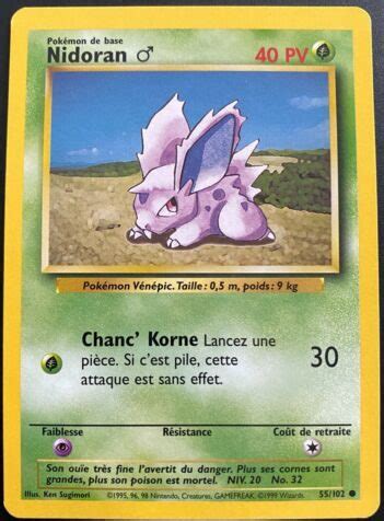 Nidoran 55 102 Set De Base Carte Pokemon