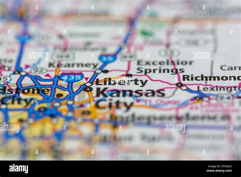 Liberty Missouri USA shown on a Geography map or road map Stock Photo ...