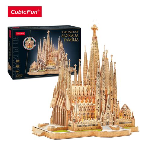 CubicFun 3D Puzzles 696 Pcs Large LED Spain Sagrada Fam Lia Moveable