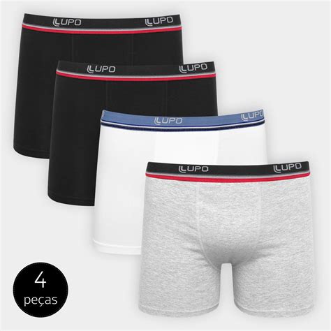 Kit Cueca Lupo Boxer Pe As Preto E Branco Netshoes