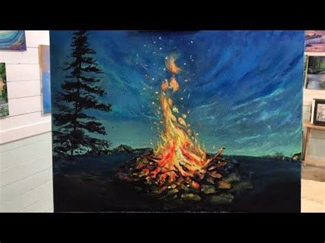 1 HOW TO PAINT A CAMPFIRE STEP BY STEP TUTORIAL YouTube Canvas