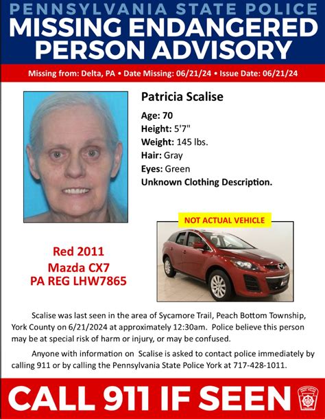 Missing 70 Year Old Woman Has Been Found And Is Safe State Police