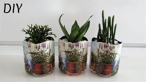 Diy Vasos De Plantas Feito Com Embalagens Recicláveis Decorado Com