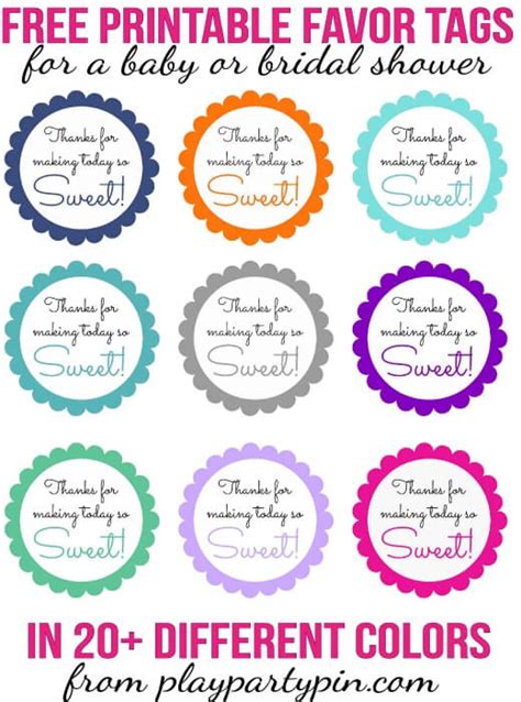 Printable Baby Shower Favor Tags Template