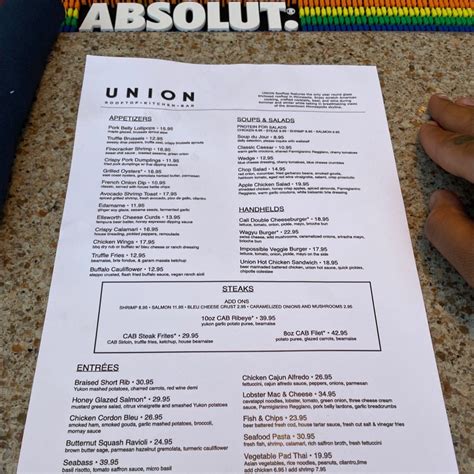 Menu Union Rooftop