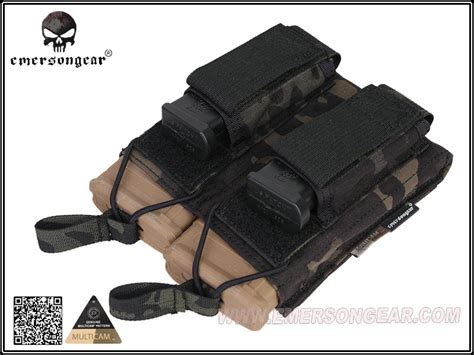 Emerson Pistol Double Open Top Magazine Pouch Multicam Black