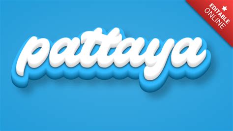 Pattaya 3D Bleu Générateur d effet de texte