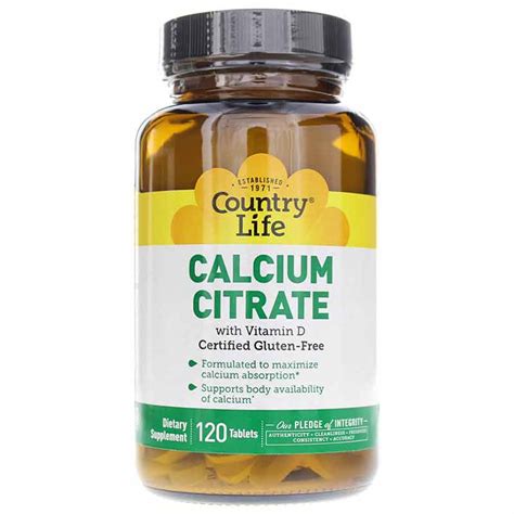 Calcium Citrate Vitamin D Country Life