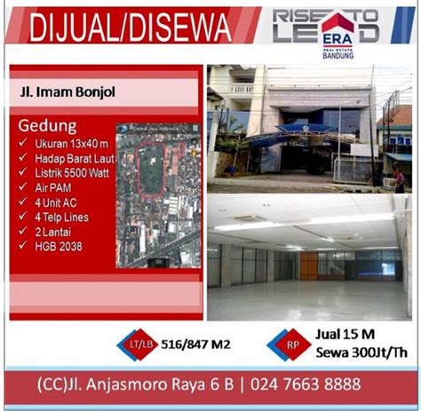 Gedung Lt Di Imam Bonjol Dijual Co Id