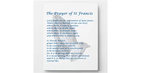 The St Francis Prayer Plaque Zazzle