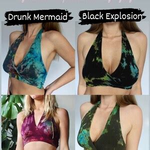 Lilac Tie Dye Cotton Halter Bra Hot Yoga Crop Top Bralet Etsy