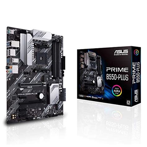 ASUS Prime B550-PLUS AMD AM4 Zen 3 Ryzen 5000 & 3rd Gen Ryzen ATX Motherboard (PCIe 4.0, ECC ...