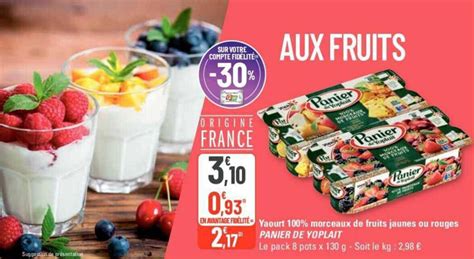 Promo Yaourt 100 Morceaux De Fruits Jaunes Ou Rouges PANIER DE YOPLAIT