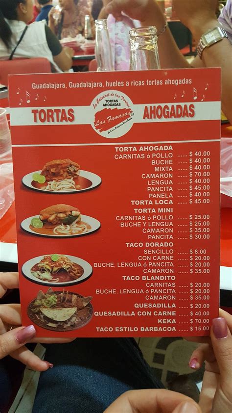 Carta Del Restaurante Tortas Ahogadas Las Famosas Guadalajara Avenida Patria 2546 A