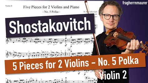 Shostakovich Five Pieces For 2 Violins And Piano 5 Polka Violin 2