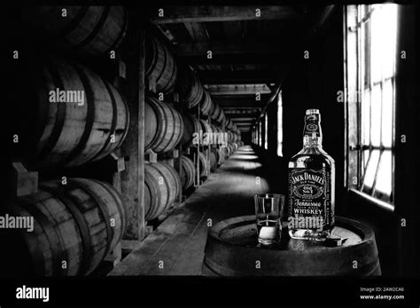 Jack daniels distillery wooden whiskey Black and White Stock Photos ...