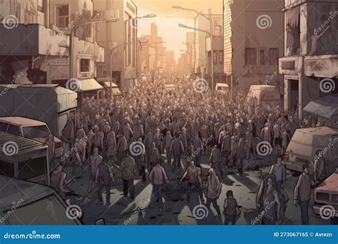 Big Crowded Dystopian Urban Apartment Building Royalty Free Stock Image