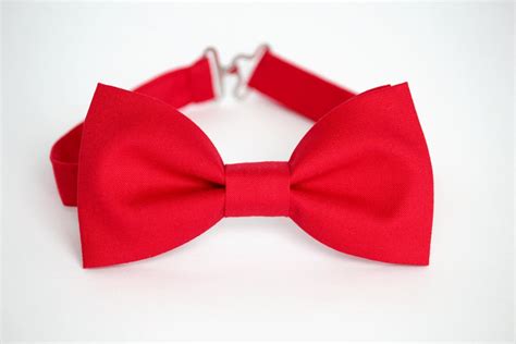 Red Bow Tie for Boy Red Mens Bow Tie Red Wedding Bow Tie | Etsy