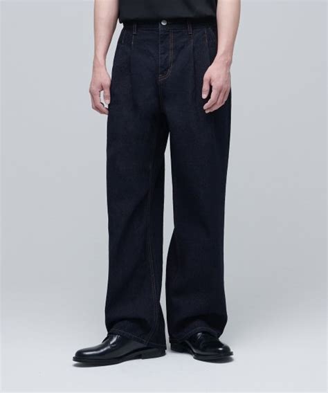 Musinsa Musinsa Standard Two Tuck Wide Denim Pants Deep Indigo