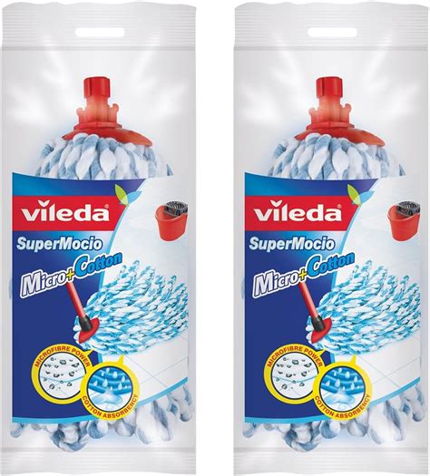 Vileda Supermocio Micro And Cotton Mop Refill Pack Of 2 Amazon Co Uk