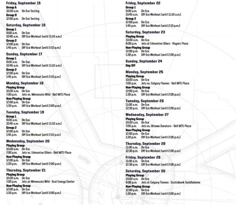 Winnipeg Jets Release 2017 18 Training Camp Schedule Illegal Curve Hockey