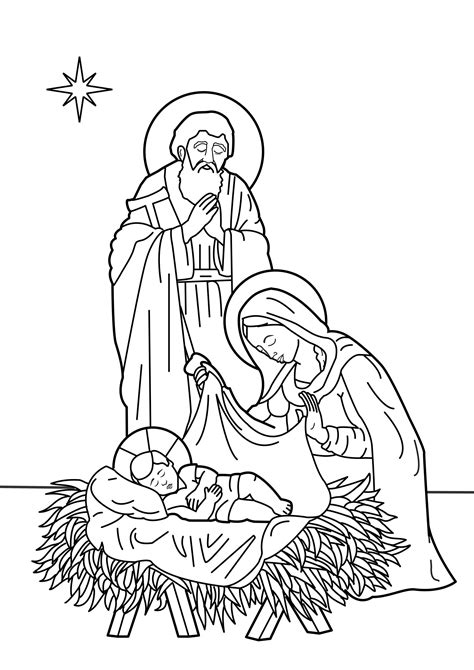 Sketches Of Birth Of Jesus Coloring Pages