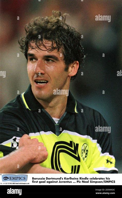 Borussia Dortmund S Karlheinz Riedle Celebrates His First Goal Against