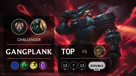 Gangplank Top Vs Renekton Euw Challenger Patch 9 21 Youtube