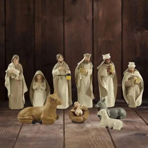 Conjunto De Figuras De Natividad Navide A Adornos Navide Os De Resina