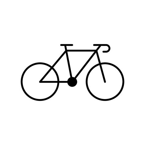 Sport Bike Simple Line Icon Mountain Bicycle Pictogram Black Road