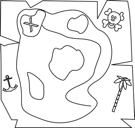 Treasure Map Clip Art Black And White