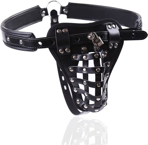 Herren Gay Leder Keuschheitsgürtel Lackleder Männliche Keuschheit Cage für Männer Bondage String