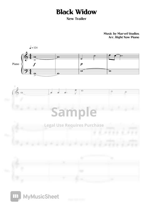 Black Widow New Trailer Sheets By Right Now Piano