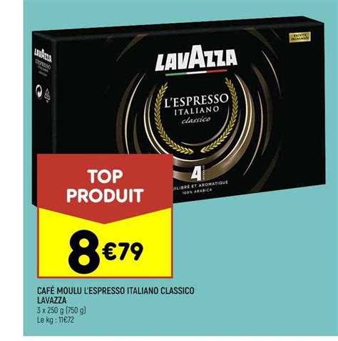 Promo Caf Moulu L Espresso Italiano Classico Lavazza Chez Leader Price