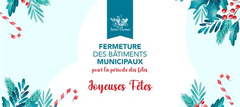 Fermeture des bâtiments municipaux pour la période des fêtes