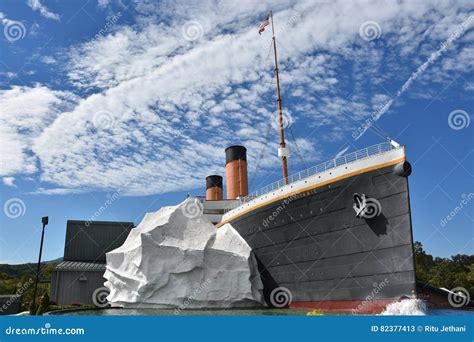 The Titanic Museum In Tennessee Showing The Replica Of The Titanic Hitting A Editorial Photo ...