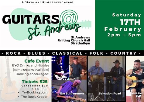 GUITARS St Andrews Strathalbyn Tickets St Andrews Church Hall