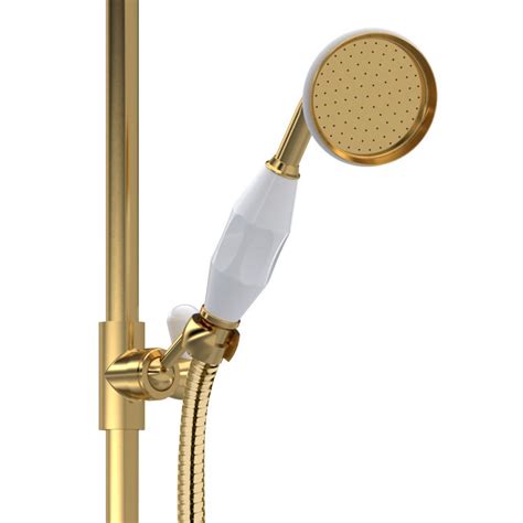 Hudson Reed Brushed Brass Thermostatic Shower Valve And Rigid Riser Kit