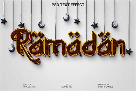 Ramadan Golden 3D Font Style Effect | Free Photoshop PSD File