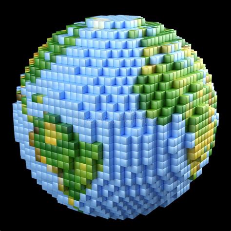 Pixelated Earth Concept Stock Illustration Illustration Of Green